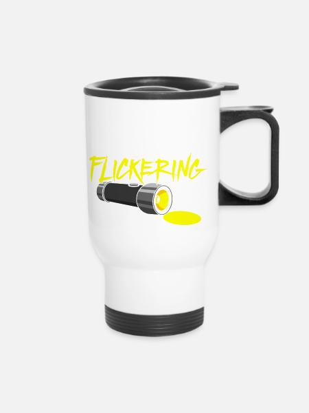 GHOST HUNTING: Flashlight Flickering - Thermobecher mit Tragegriff - Weiß