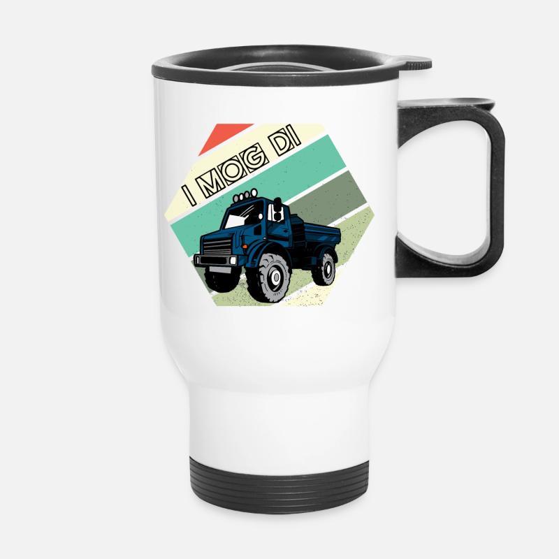 I MOG DI - Unimog - Oldtimer - Offroad - Thermobecher mit Tragegriff - Weiß