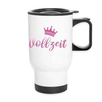 Vollzeitprinzessin Prinzessin Mädchen - Thermobecher mit Tragegriff - Weiß - Vorne