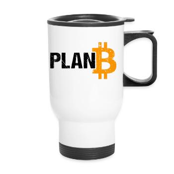 Plan B Bitcoin Cryptocurrency - Thermal mug with handle - white - Front