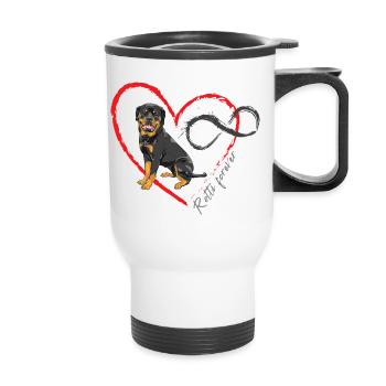 Rotti Love forever - Thermobecher mit Tragegriff - Weiß - Vorne