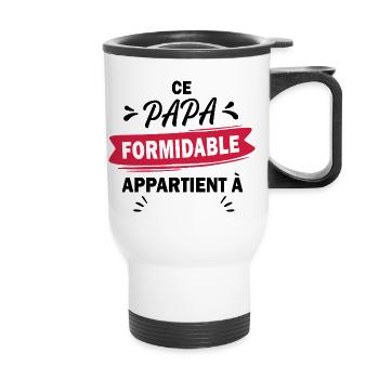 ce papa formidable appartient à - Tasse isotherme avec poignée - blanc - Devant