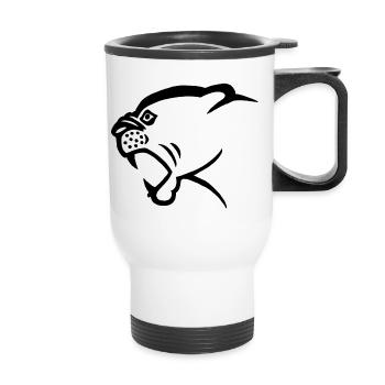 Black Panther Head - Thermal mug with handle - white - Front