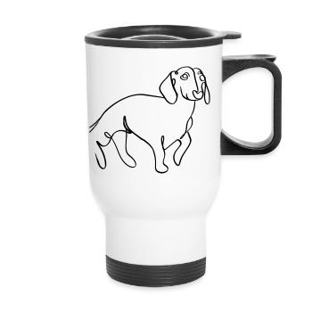 Dachshund - Thermal mug with handle - white - Front