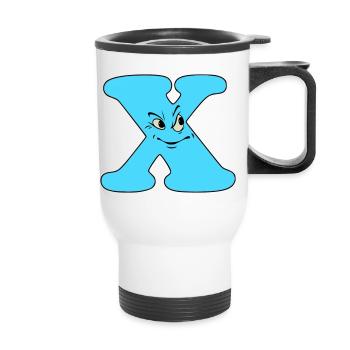 X - Thermal mug with handle - white - Front
