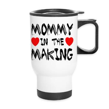 Grossesse Baby shower Babyshower Boy Girl - Tasse isotherme avec poignée - blanc - Devant