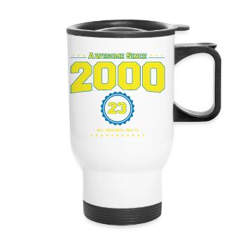 Awesome 2000 Shirt für Männer Frauen 23 Jahre alt 23. - Thermobecher mit Tragegriff - Weiß - Vorne