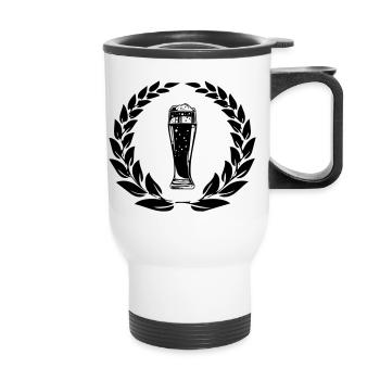 bier kranz - Thermobecher mit Tragegriff - Weiß - Vorne