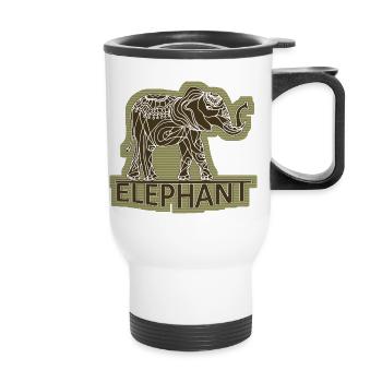 Elephant - Thermal mug with handle - white - Front