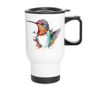 Mimi the hummingbird - Thermal mug with handle - white - Front