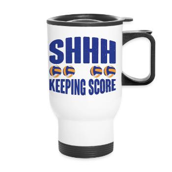 Chut, je garde le score 7 - Tasse isotherme avec poignée - blanc - Devant