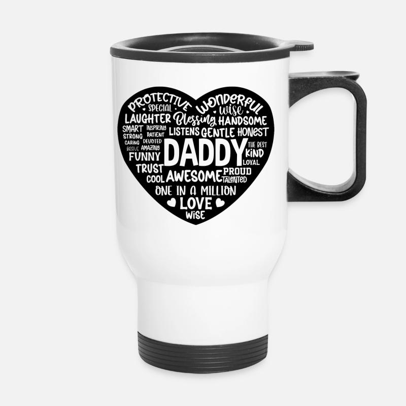 Définition de Daddy Heart Shaped Design - Tasse isotherme avec poignée - blanc