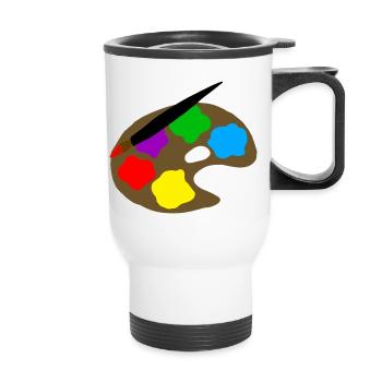 80 Paint Colors Artboard - Thermal mug with handle - white - Front