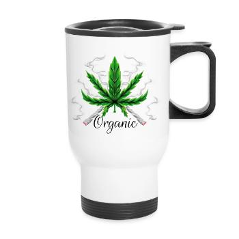 Organic - Thermal mug with handle - white - Front