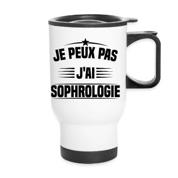 Je peux pas j ai sophrologie - Tasse isotherme avec poignée - blanc - Devant
