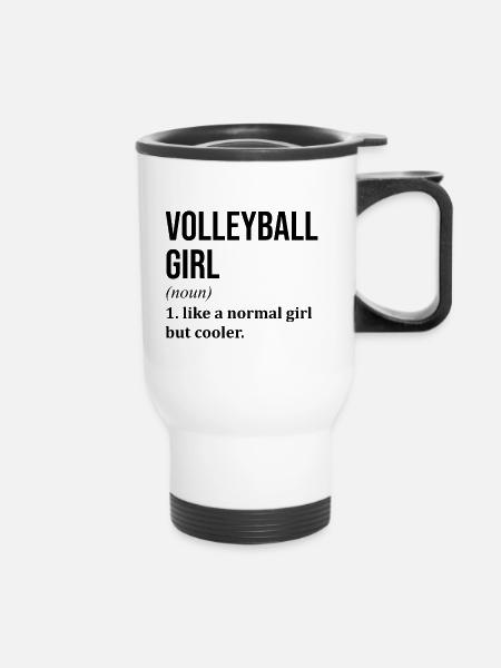 Volleyball Volleyball Volleyball - Thermobecher mit Tragegriff - Weiß