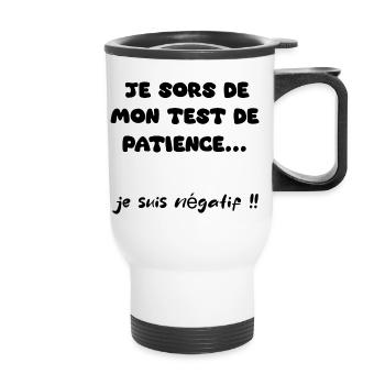 test de patience - Tasse isotherme avec poignée - blanc - Devant