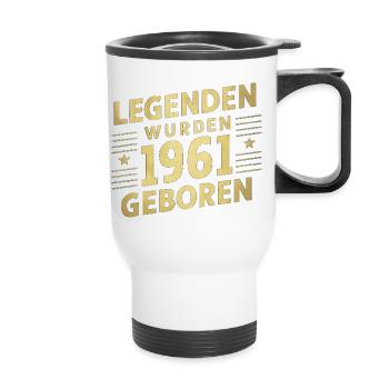 Legends were born in 1961 - Thermal mug with handle - white - Front