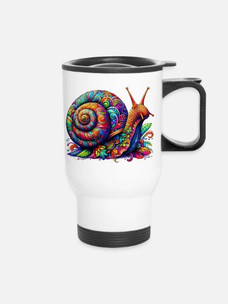 Schnecke - Thermobecher mit Tragegriff - Weiß