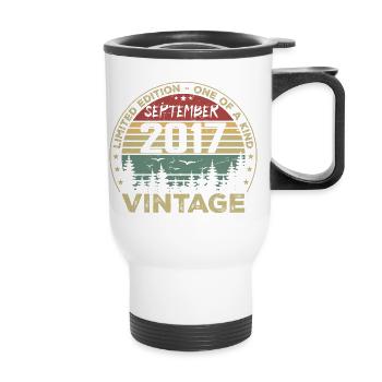 September 2017 Vintage Birthday Gift 2017 - Thermal mug with handle - white - Front