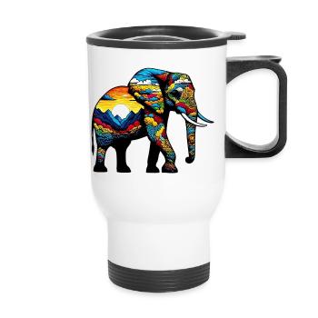 Elefant - Thermobecher mit Tragegriff - Weiß - Vorne