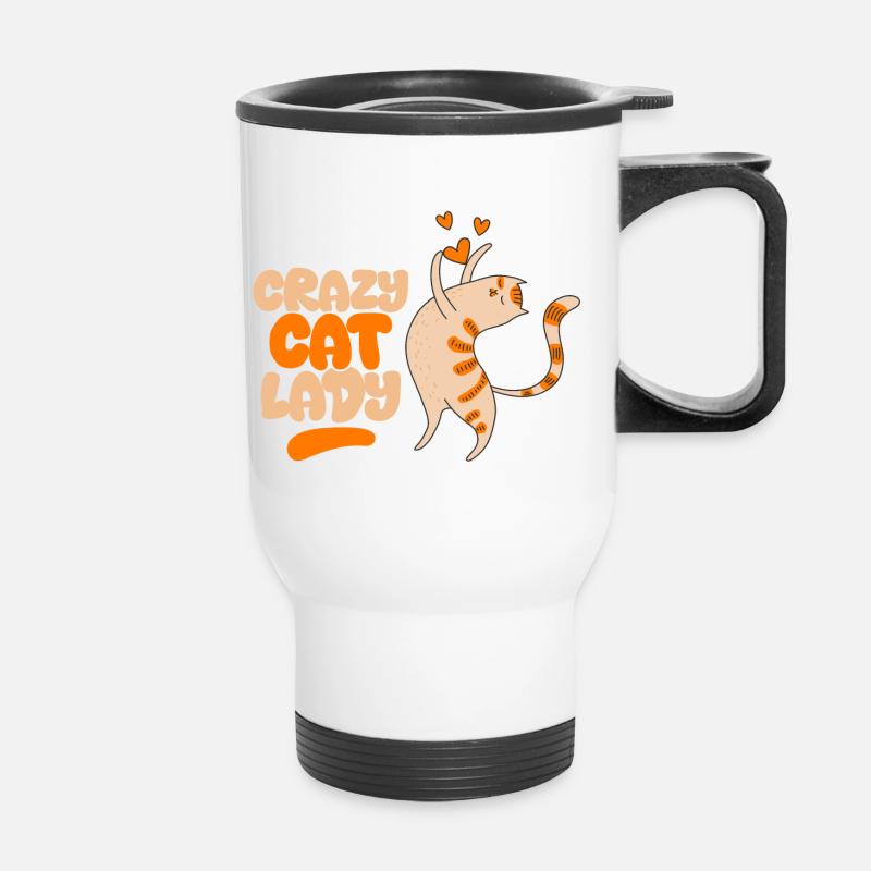 Crazy Cat Lady II - Thermal mug with handle - white
