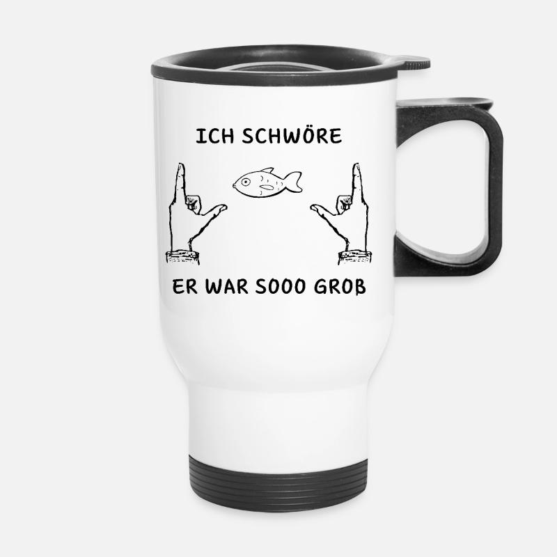 Fishing - I Swear He Was So Big - Thermal mug with handle - white