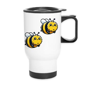 hummel biene 2 - Thermobecher mit Tragegriff - Weiß - Vorne