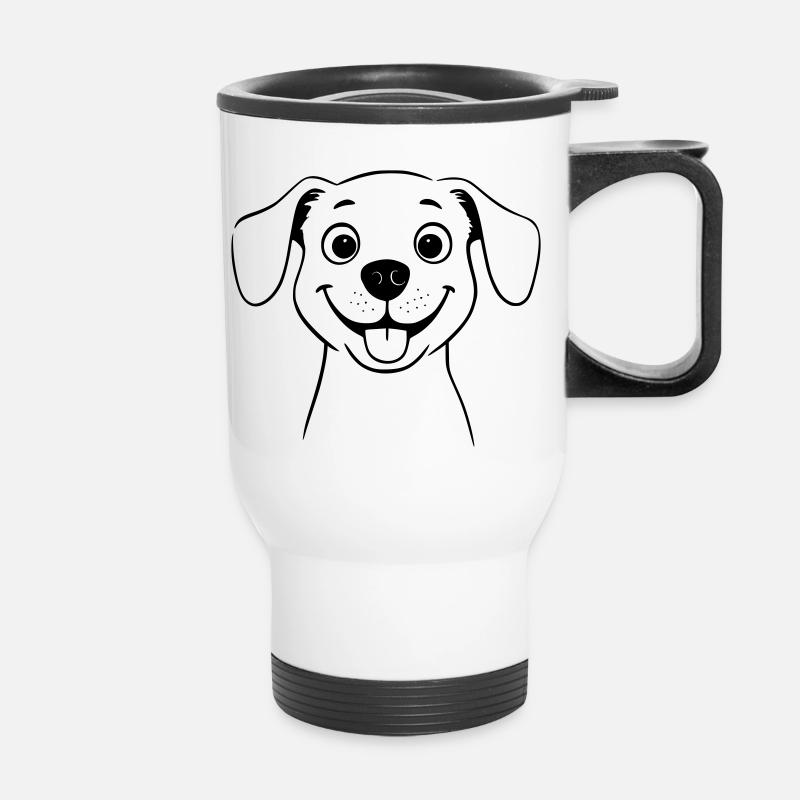 Simple dog as vector illustration - Thermal mug with handle - white