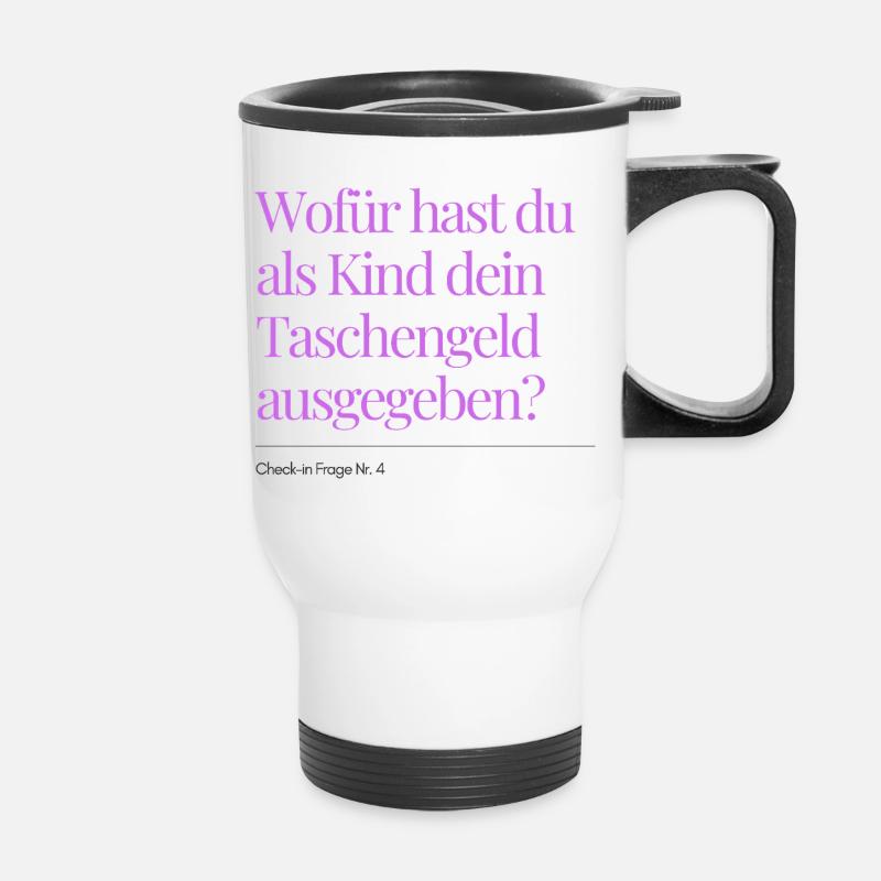 Check-in Frage Nr. 4 - Thermobecher mit Tragegriff - Weiß