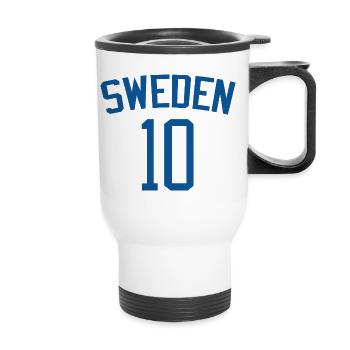 Sweden 10 – Sports Design - Thermal mug with handle - white - Front