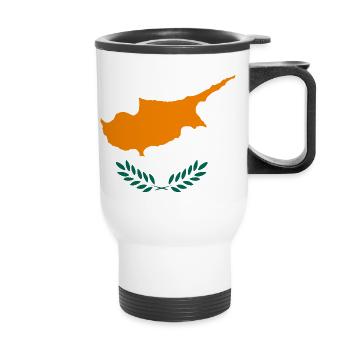 Zypern Flagge Republik Zypern Fahne Cyprus - Thermobecher mit Tragegriff - Weiß - Vorne