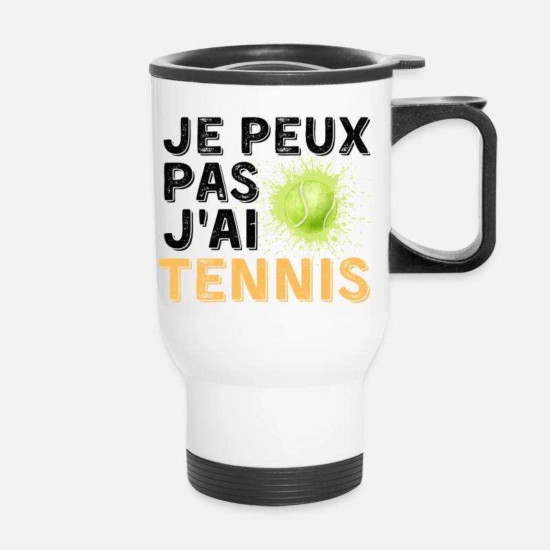 Graphic Original I Can't I Tennis - Thermal mug with handle - white