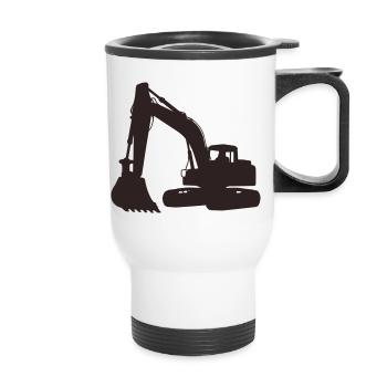 Excavatrice - Tasse isotherme avec poignée - blanc - Devant