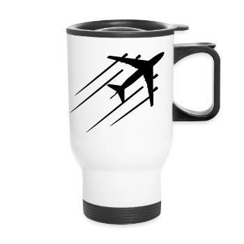 Aviation Sketch - Thermal mug with handle - white - Front