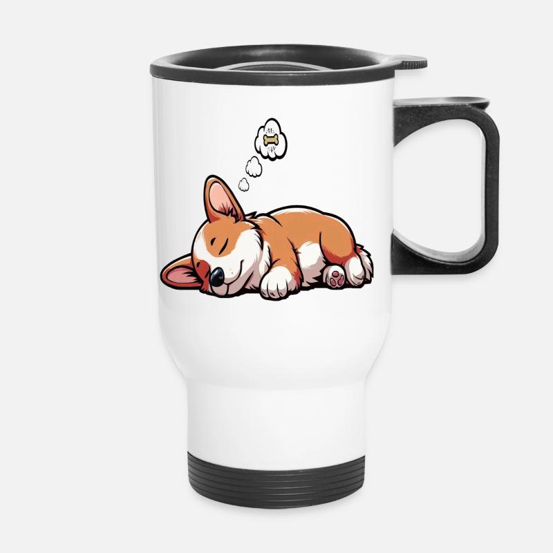 Corgi Corgis Welsh Corgi Propriétaires de Corgi Corgis - Tasse isotherme avec poignée - blanc