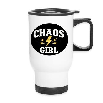 Chaos Girl - Thermobecher mit Tragegriff - Weiß - Vorne