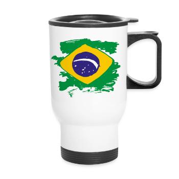 Brazil Flag - Thermal mug with handle - white - Front