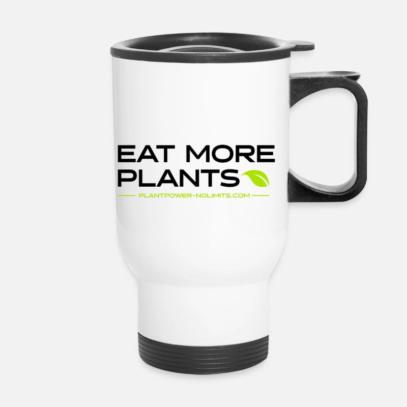 EAT MORE PLANTS | PlantPower-NoLimits - Thermobecher mit Tragegriff - Weiß
