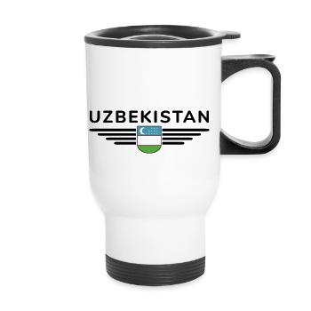 T-shirt de l’Ouzbékistan – Fierté et culture - Tasse isotherme avec poignée - blanc - Devant
