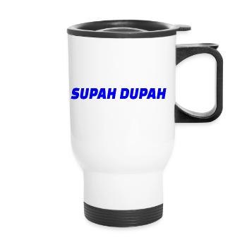 Supah Dupah Bold Design typographique - Tasse isotherme avec poignée - blanc - Devant