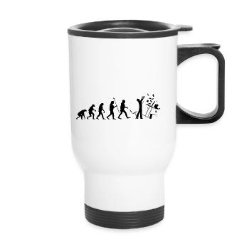 Evolution PC Rage Freak Out Anger Anger Computer Fun - Thermal mug with handle - white - Front