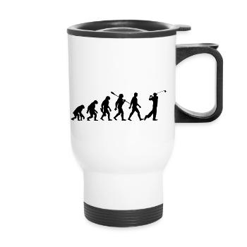 Evolution Golf - Golfspieler - Thermobecher mit Tragegriff - Weiß - Vorne