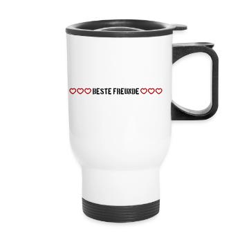 Freundschaft Beste Freunde Herz Liebe - Thermobecher mit Tragegriff - Weiß - Vorne