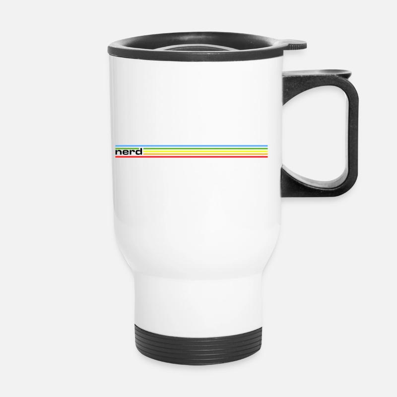 NERDY forever - nerd Rainbow - Thermobecher mit Tragegriff - Weiß