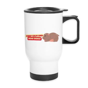 Moo Deng! - Thermal mug with handle - white - Front
