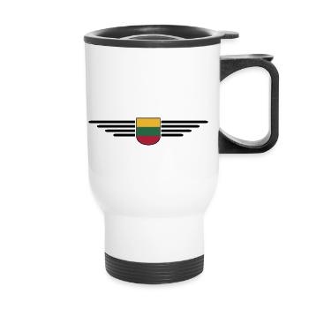 Lithuania T-Shirt – Pride and Style - Thermal mug with handle - white - Front