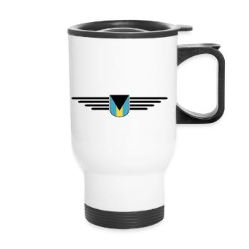 Bahamas Fans: Tropisches Design - Thermobecher mit Tragegriff - Weiß - Vorne