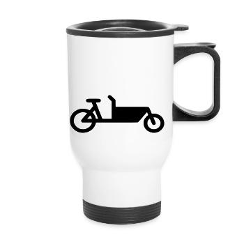 Cargo bike Longjohn - Thermal mug with handle - white - Front