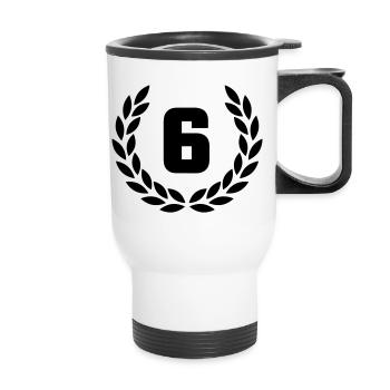 Jubiläum 6 - Thermobecher mit Tragegriff - Weiß - Vorne